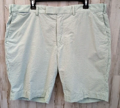 Vintage Ralph Lauren Polo Seersucker Shorts Mens 40 Green Gingham Check Preppy - Imagem 1 de 4