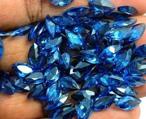 Natural Blue Color Sapphire Marquise Cut  10 Pcs Lot Certified Loose Gemstone - Picture 1 of 8