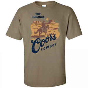 Coors The Original Cowboy Brown Sand Colorway T-Shirt Brown - Picture 1 of 7