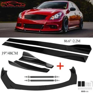 For Infiniti G37 Coupe Sedan Front Splitter Bumper Lip Spoiler Body+Strut Rods - Picture 1 of 12