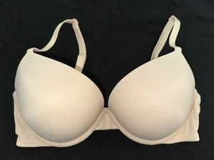 VICTORIA SECRET 34D “PINK By VS” BOMBSHELL PLUNGE bra ADD 2 CUP SIZES IVORY NWOT - Picture 1 of 3