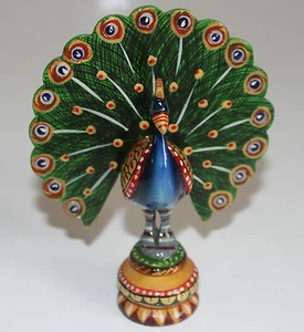 Rare Statue En Bois De Paon Dansant Fait Main Indien Meilleure Qualité Souvenirs - Picture 1 of 2