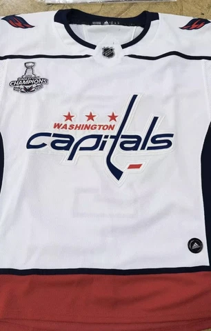 NHL Washington Capitals Alex Ovechkin Adidas Stanley Cup Champions Jersey No “C” Cover