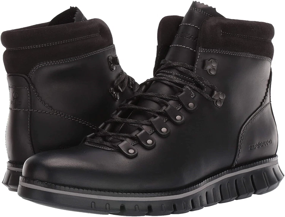 Cole Haan Zerogrand Men's Hiking Boots - Black Leather, US 9.5