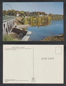 Mount Forest Ontario Postcard Highway 6 Bridge over the South  Saugeen River - Imagen 1 de 4