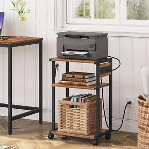 HOOBRO Printer Stand with Charging Station Printer Table Rolling Printer Cart - Picture 1 of 9