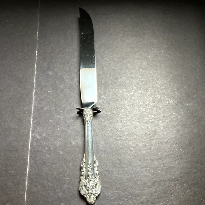 Cuchillo para carne barroco Wallace Sterling Grande de segunda mano con protector #12111 Foto 1 de 4