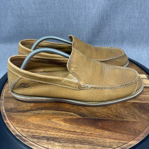 Timberland Uomo 11 Mocassini Bluffton Veneziano Slip On Pelle Grano Marrone Tan