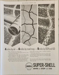 Shell 1938 distribuidor de gas anuncio vintage 4 millas de aire - Imagen 1 de 1
