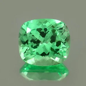 Piedra preciosa suelta de zafiro verde ceilán impecable natural de 15 quilates corte cojín 14x13 mm - Imagen 1 de 4