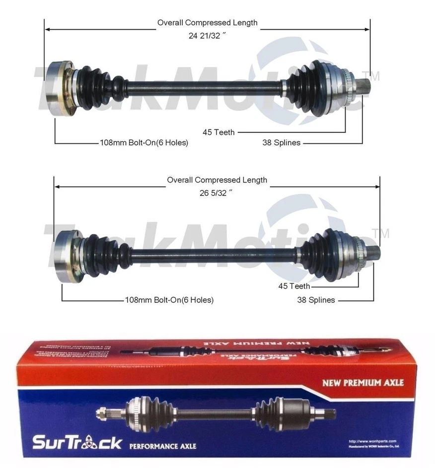 Juego de pares de ejes delanteros CV SurTrack para Audi 100 A6 Quattro S4 S6 AWD Foto 1 de 1