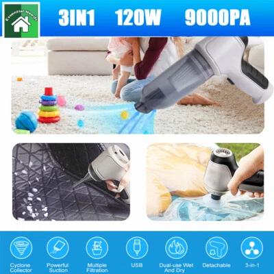 Powerful Car Vacuum Cleaner, Portable Wet&Dry Handheld strong Suction Car Vacuum - Image 1 of 4
