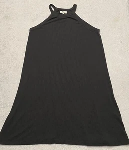 Madewell Kleid Gr. Small schwarz ärmellos gerippt A-Linie klassische Träger Stretch - Bild 1 von 5