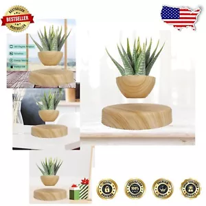 Floating Plant Pot with Wood Grain Finish - Captivating Indoor Decoration - Picture 1 of 7