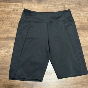 Girls Zella Black Compression Biker Workout Sports Shorts XL 14/16 NWOT - Picture 1 of 6