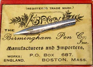 7 Birmingham Pen Co. Vintage Stiftfedern: Silberlegierung "Universitätsstift" - Bild 1 von 1