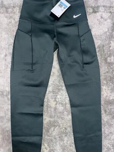 Nike Go High Waist 7/8 Leggings w/ Pockets - Women's Medium $120 DQ5636 Green - Picture 1 of 4