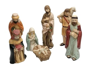 Christmas Nativity Set 7 Pieces Ceramic Joseph Mary Baby Jesus 3 Kings Shephard - Picture 1 of 6