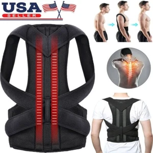 Posture Corrector Support Upper Back Medical Kyphosis Clavicle Brace Scoliosis ! - Picture 1 of 18