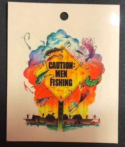 PRECAUCIÓN Jimmy Buffett Caribbean Soul: Hombres pesca Ganchos Barcos Pegatina Key West - Imagen 1 de 3