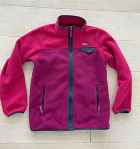 Patagonia Girls Synchilla Micro D Snap-T Hoodie Jacket Size XL 14 - Picture 1 of 4