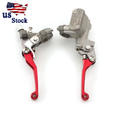 CNC Brake Clutch Cylinder Levers For Honda CRF150R CRF50R CRF450R 2007-2012 Red - Image 1 of 4