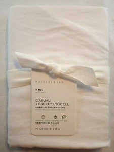 NWT POTTERY BARN 320 THREAD COUNT KING WHITE SHAM CASUAL TENCEL LYOCELL 36x20 - Picture 1 of 5