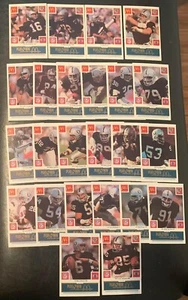 1986 NFL MCDONALD'S LOS ANGELES RAIDERS JUEGO DE 24 CARTAS PESTAÑAS AZULES SIN RAYAR - Imagen 1 de 2
