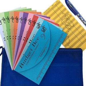 BUDGET BEE-Cash Envelope System with Wallet Organizer and erasable Pen - Picture 1 of 8