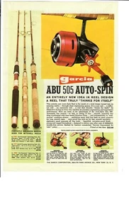 1962 Garcia Abu 505 Auto-Spin Print Ad Dependable Engineering Fishing Ephemera - Picture 1 of 1