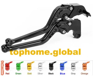 For Yamaha R6 2005-2016 / R1 04-08 Long Clutch Brake Levers CNC Black Adjustable - Picture 1 of 7