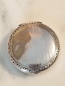 Antique German 800 Silver Round Box Engraved Inside Lid Stuttgart 1928 - Picture 1 of 6