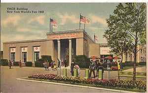YMCA Building NEW YORK WORLD'S FAIR 1940 Postcard Linen NY Postmark - Picture 1 of 2