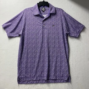 FootJoy Polo Shirt Mens Size Medium Golf Performance FJ Micro Floral Print - Picture 1 of 5
