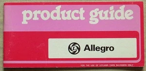 AUSTIN ALLEGRO Confidential Car Salesman's Product Guide March 1978 - Picture 1 of 4