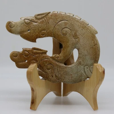 Colgante amuleto conectado tigre bobina jade talla cultura oriental china dos D285 Foto 1 de 4