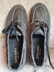 Sperry Top Sider Men's 12 Distressed Canvas Black - Picture 1 of 8
