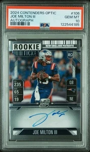 Tarjeta automática Contenders Optic Joe Milton Rookie 2024 PSA 10 - Imagen 1 de 2