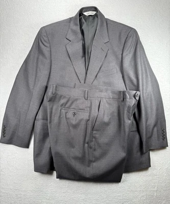 Cricketeer Suit Set Pinstripe Two-Piece 39S 42S Wool Gray Menswear 26" Inseam - Image 1 of 4