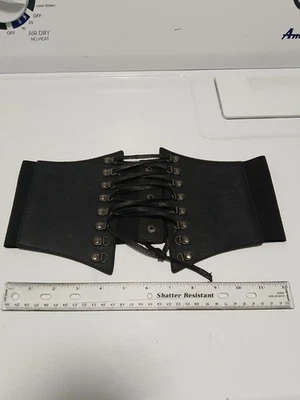Para mujer Corsé con cordones debajo del busto Cintura Adelgazante Negro Disfraz Steampunk  Foto 1 de 4