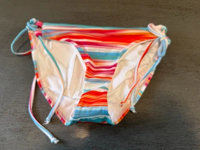 full cut NEW colorful striped    L  SPACE swimsuit bikini bottom  size small - Image 1 of 2