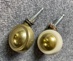 Set Of 2 VTG Shepherd Brass Ball Furniture Casters Wheels 2” - Picture 1 of 7