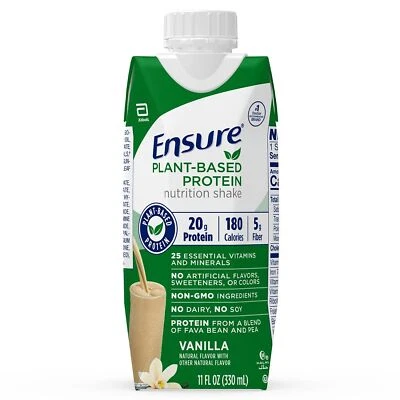 Ensure Plant Based Protein Nutrition Shake, Vanilla, 11-ounce carton (PK/4) - Image 1 of 4