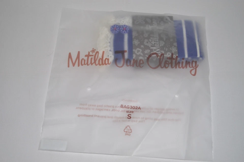 Matilda Jane Striped Clematis Blue Knee-High Socks Size Small Girls Perfectly - Image 1 of 1