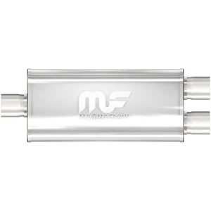 MAGNAFLOW Oval Exhaust Muffler Center 3" Inlet to 2.5" Dual Outlets 20" Long - Picture 1 of 6