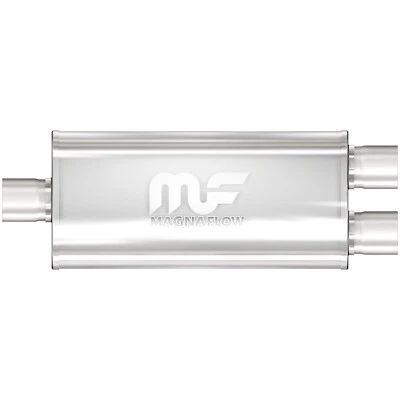 MAGNAFLOW Oval Exhaust Muffler Center 3" Inlet to 2.5" Dual Outlets 20" Long - Image 1 of 4