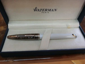 Waterman Carene White Fountain Pen, 18K Nib M, Rare - Picture 1 of 5