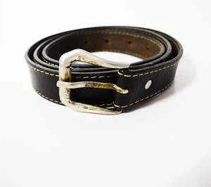Vintage Men Leather Belt Black - Picture 1 of 4
