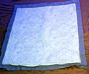 Pottery Barn Euro Sham Quilted Gray/White  Winter Spring 2017 pattern  - Picture 1 of 10