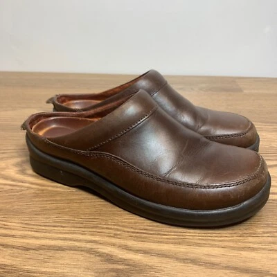 FOOTPRINTS Brown Leather Ashby Slip On Mules Shoes Women's US 8 EU 39 Narrow - Image 1 of 4